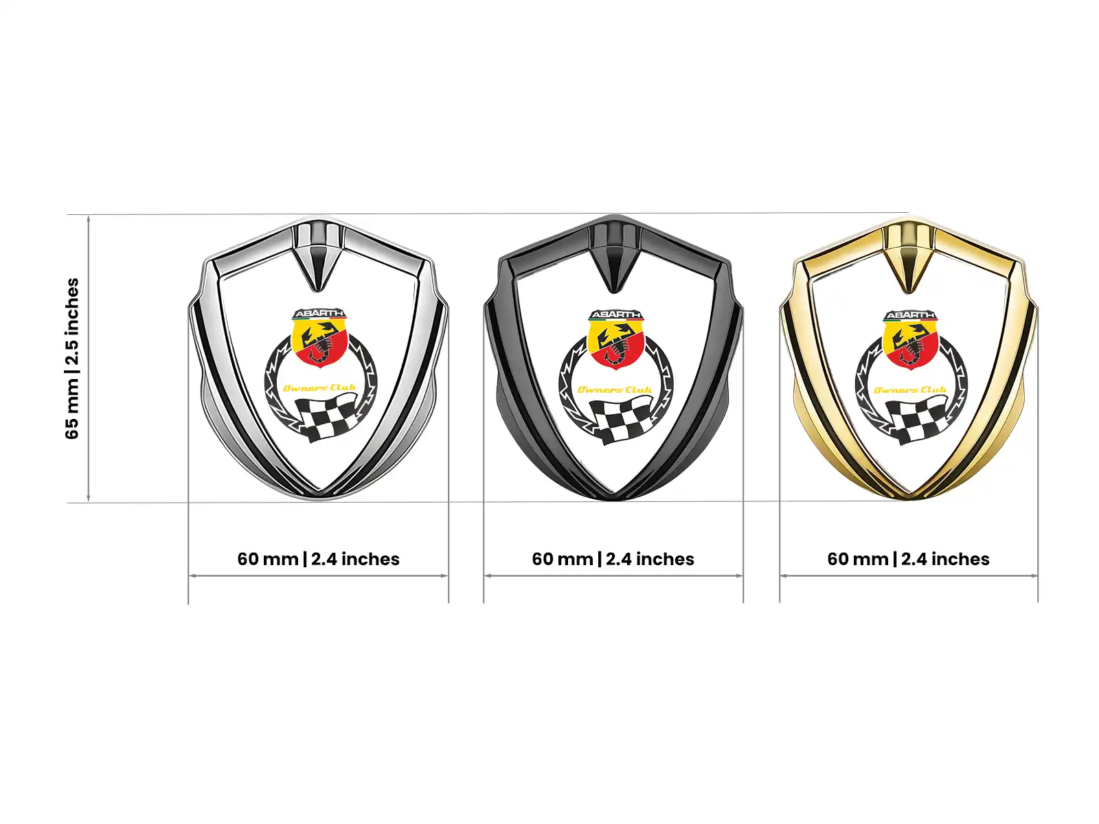 Fiat Abarth Abzeichen Selbstklebend Pro Stil Legierung Finish